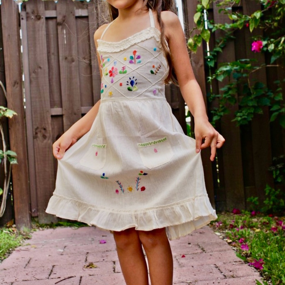 Adorable Little Cotton Summer Embroidered Dress-size 4T